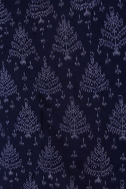 Image of Sambalpuri Cotton Navy Blue Saree
