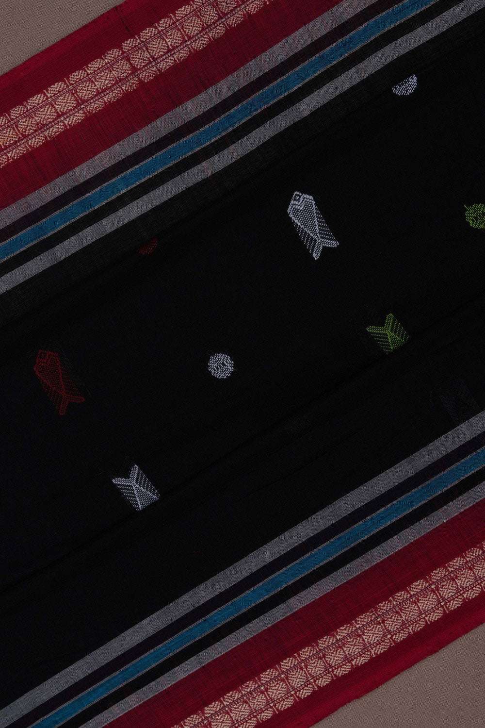 Image of Sambalpuri Cotton Black Saree