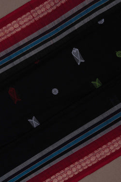 Image of Sambalpuri Cotton Black Saree