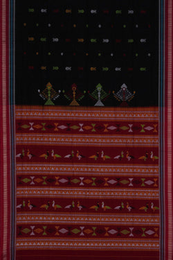 Image of Sambalpuri Cotton Black Saree