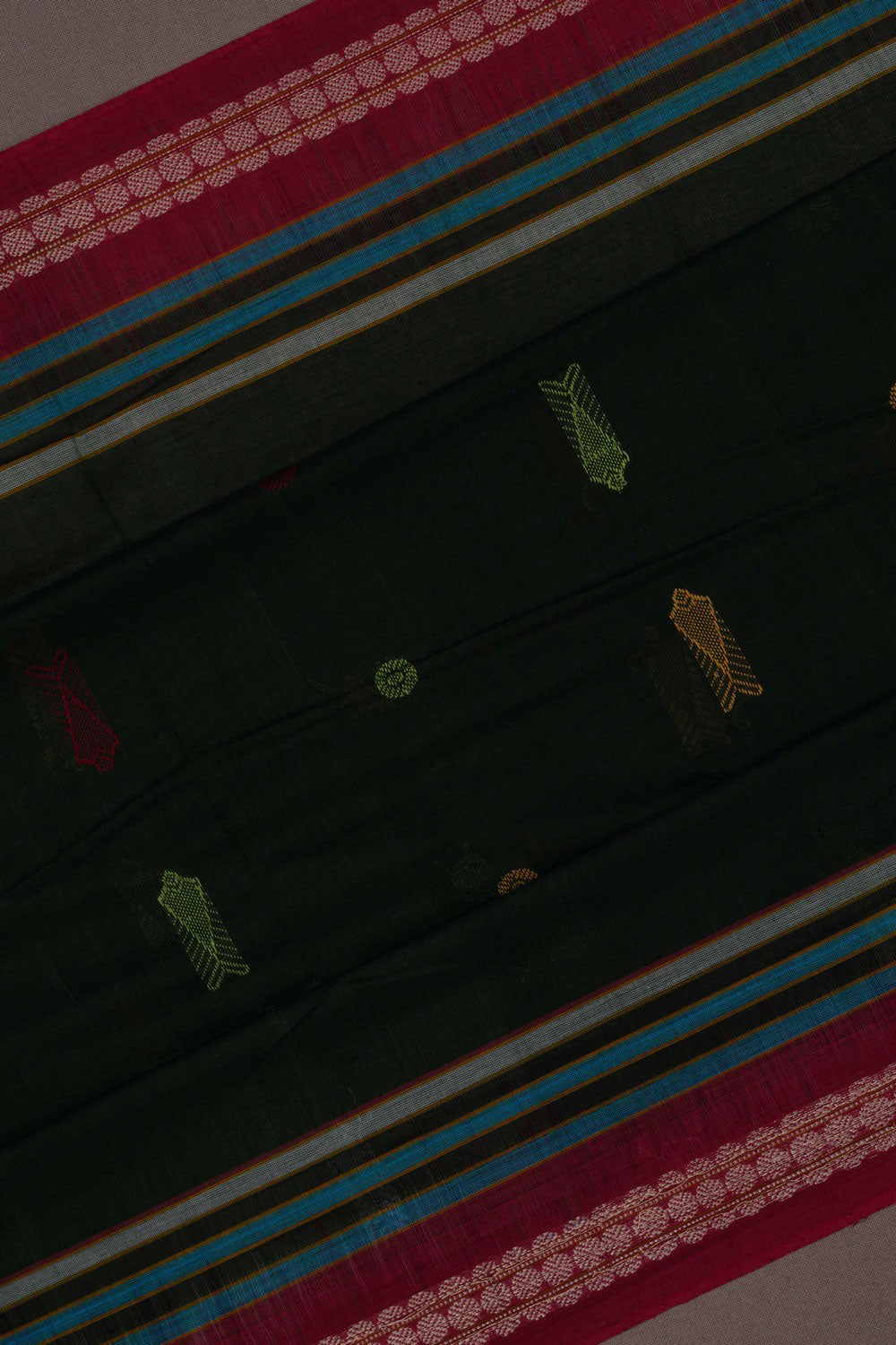 Sambalpuri Cotton Green Saree