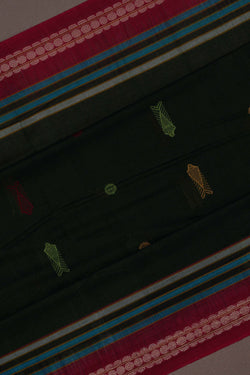Image of Sambalpuri Cotton Green Saree
