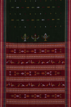 Image of Sambalpuri Cotton Green Saree