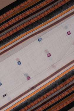 Image of Sambalpuri Cotton Off White Saree