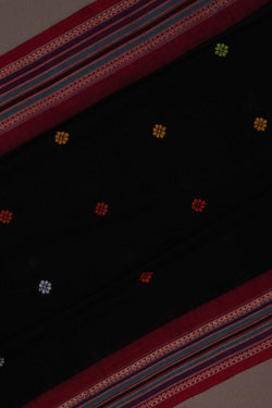 Image of Sambalpuri Cotton Black Saree