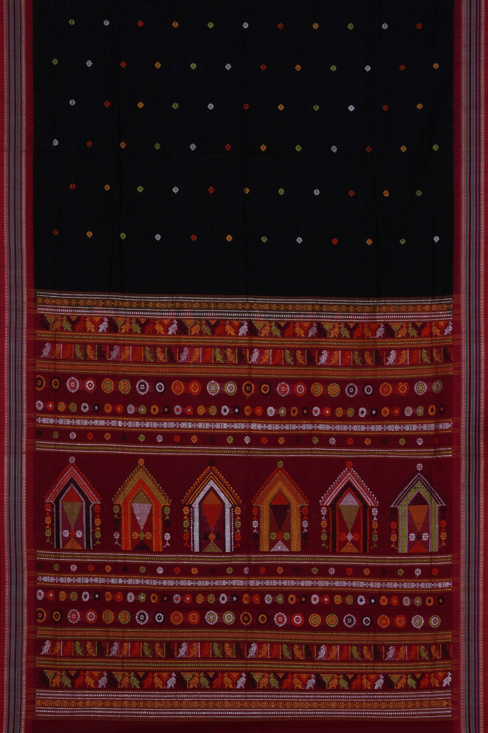 Sambalpuri Cotton Black Saree