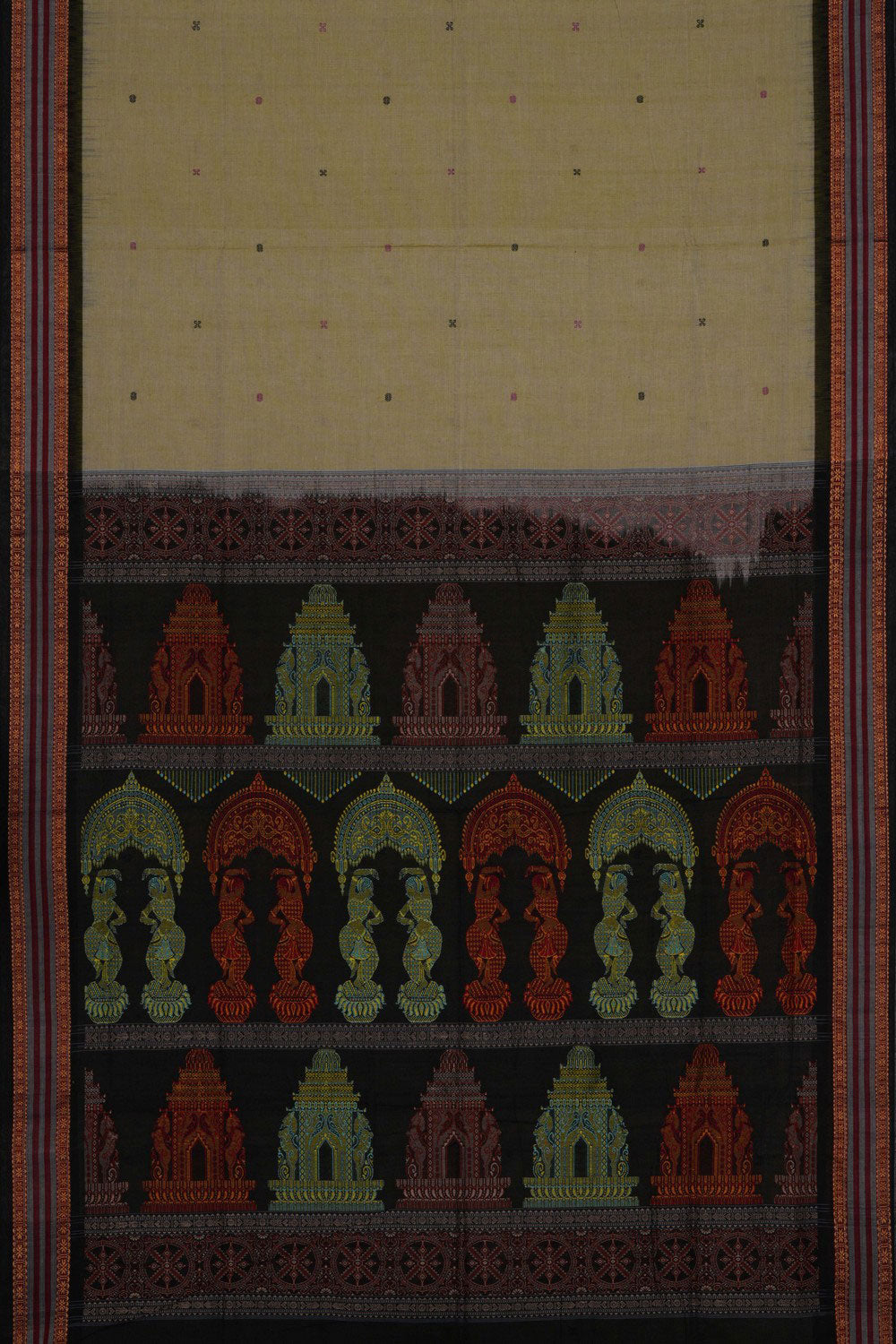Sambalpuri Cotton Mint Green Saree