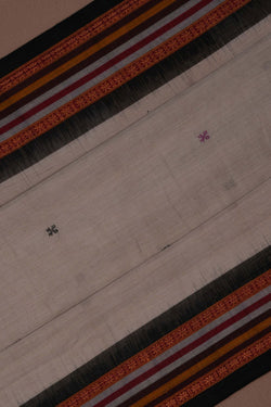 Image of Sambalpuri Cotton Off White Saree