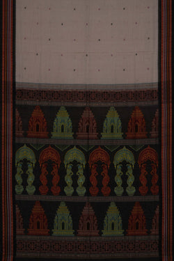 Image of Sambalpuri Cotton Off White Saree