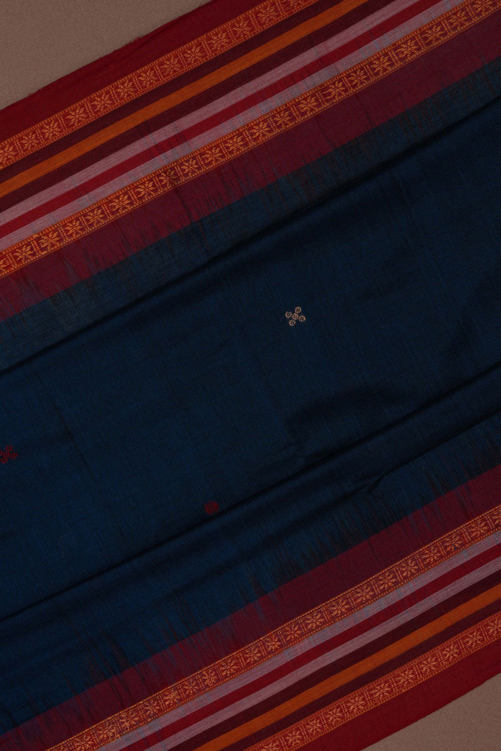 Image of Sambalpuri Cotton Peacock Blue Saree