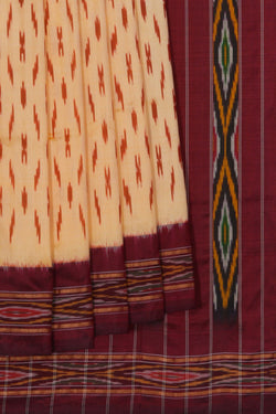 Image of Pochampally-Silk Cream Saree