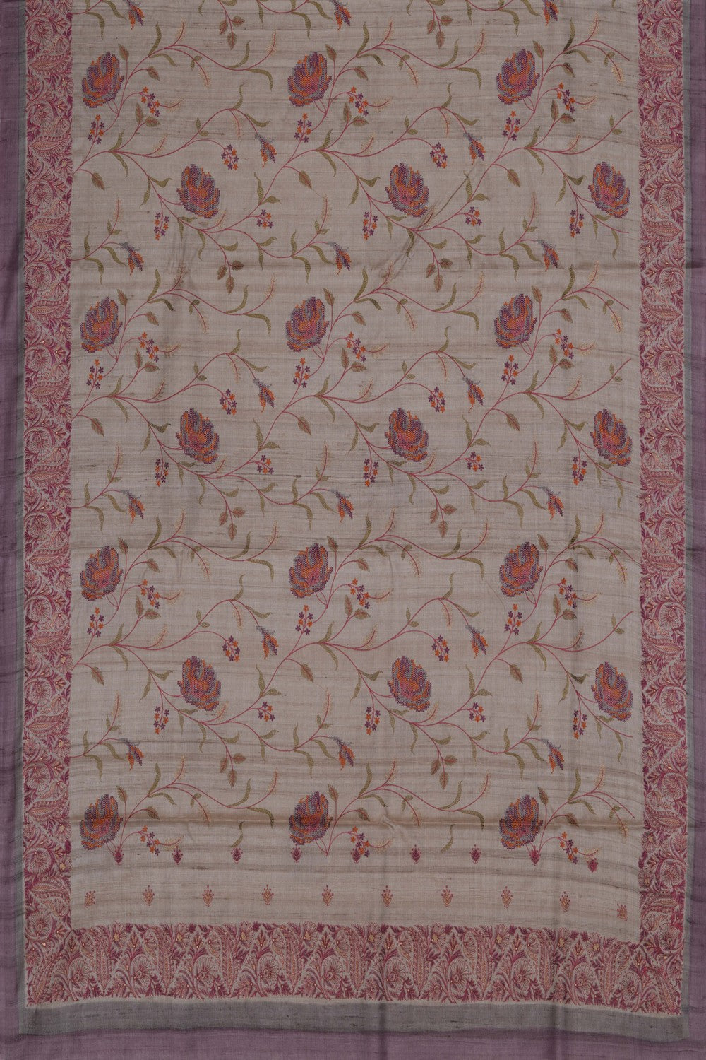 A Tussar Embroidery Saree