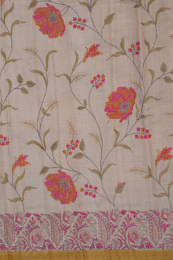 Image of A Tussar Embroidery Saree