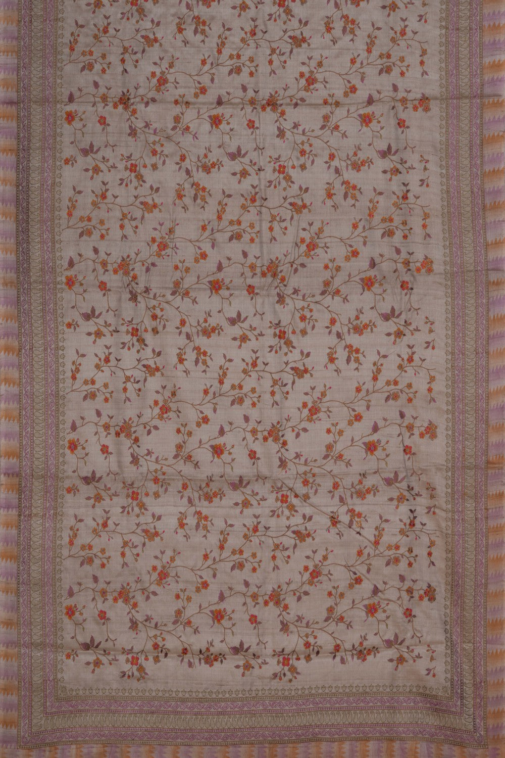 A Tussar Embroidery Saree