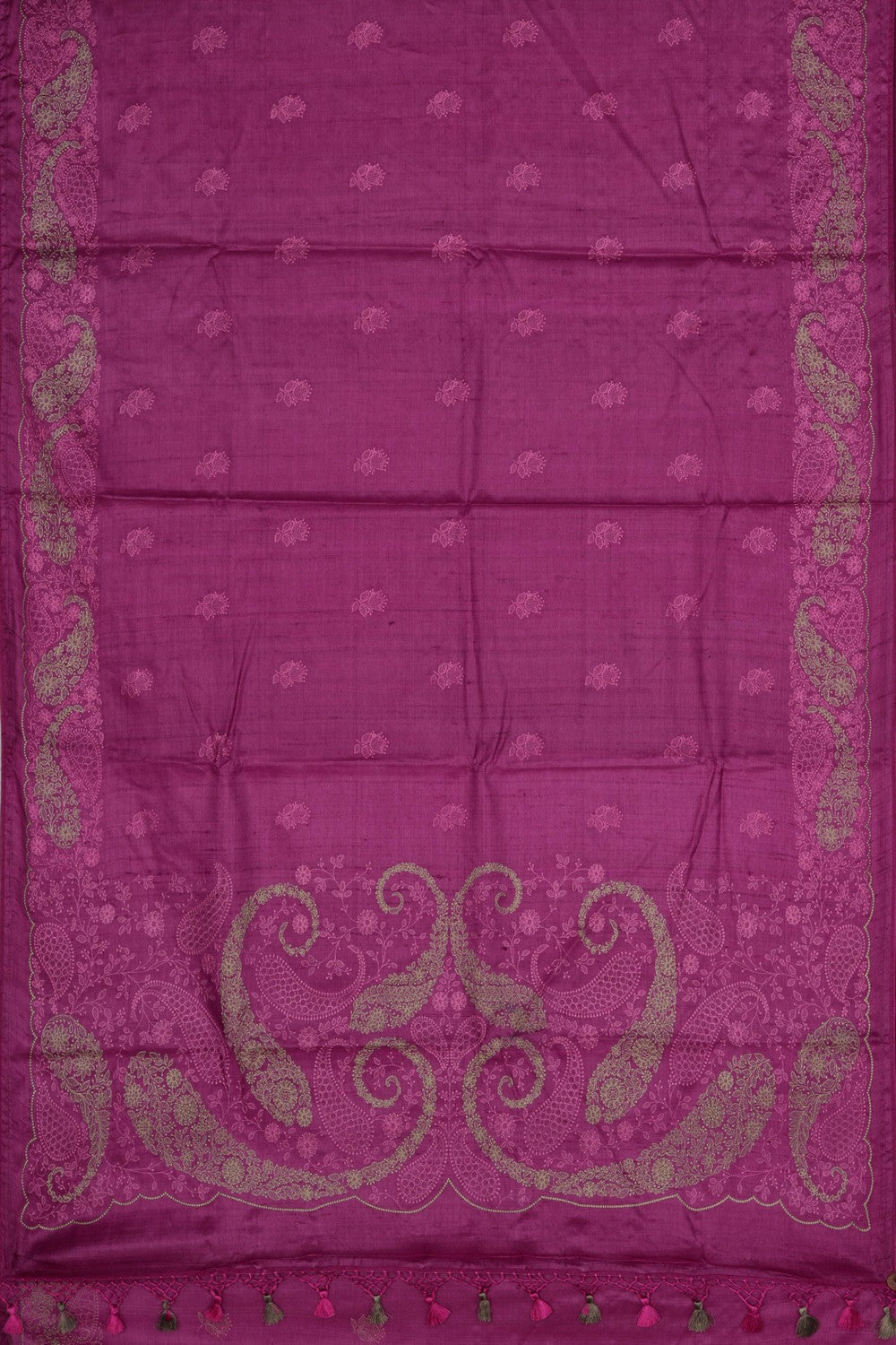 A Tussar Embroidery Saree