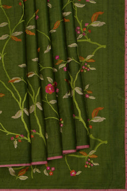 Image of A Tussar Embroidery Saree