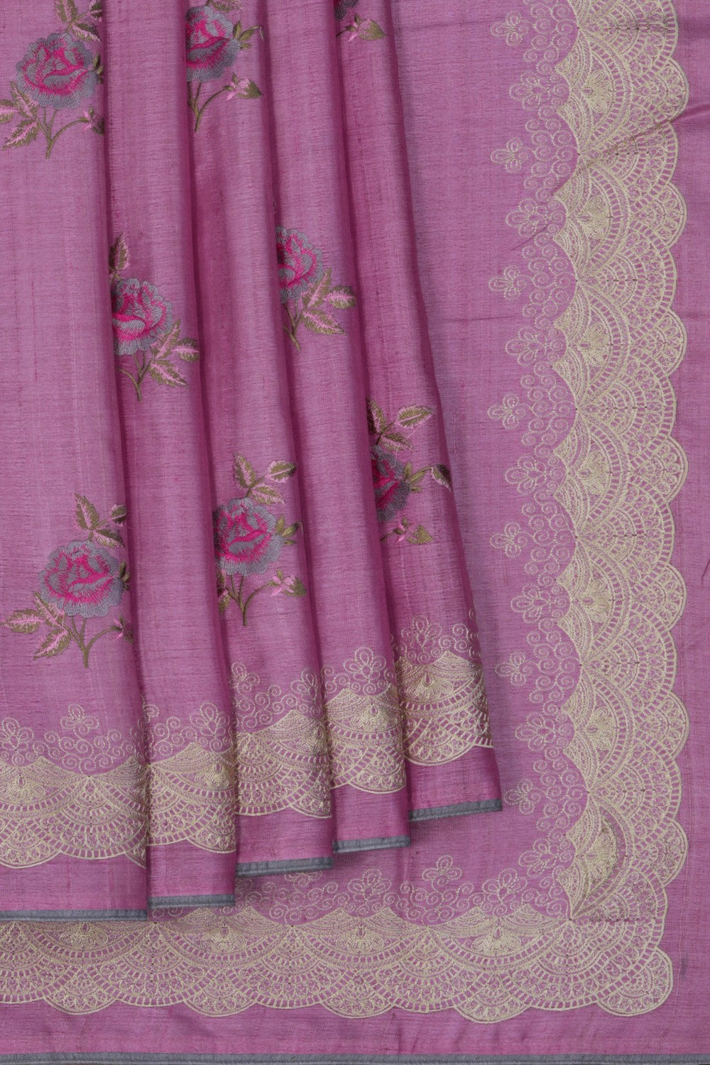 Image of A Tussar Embroidery Saree