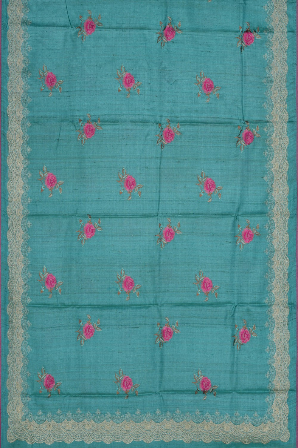 A Tussar Embroidery Saree