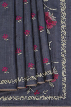 Image of A Tussar Embroidery Saree