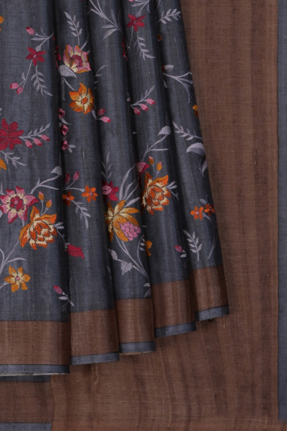 Image of A Tussar Embroidery Saree