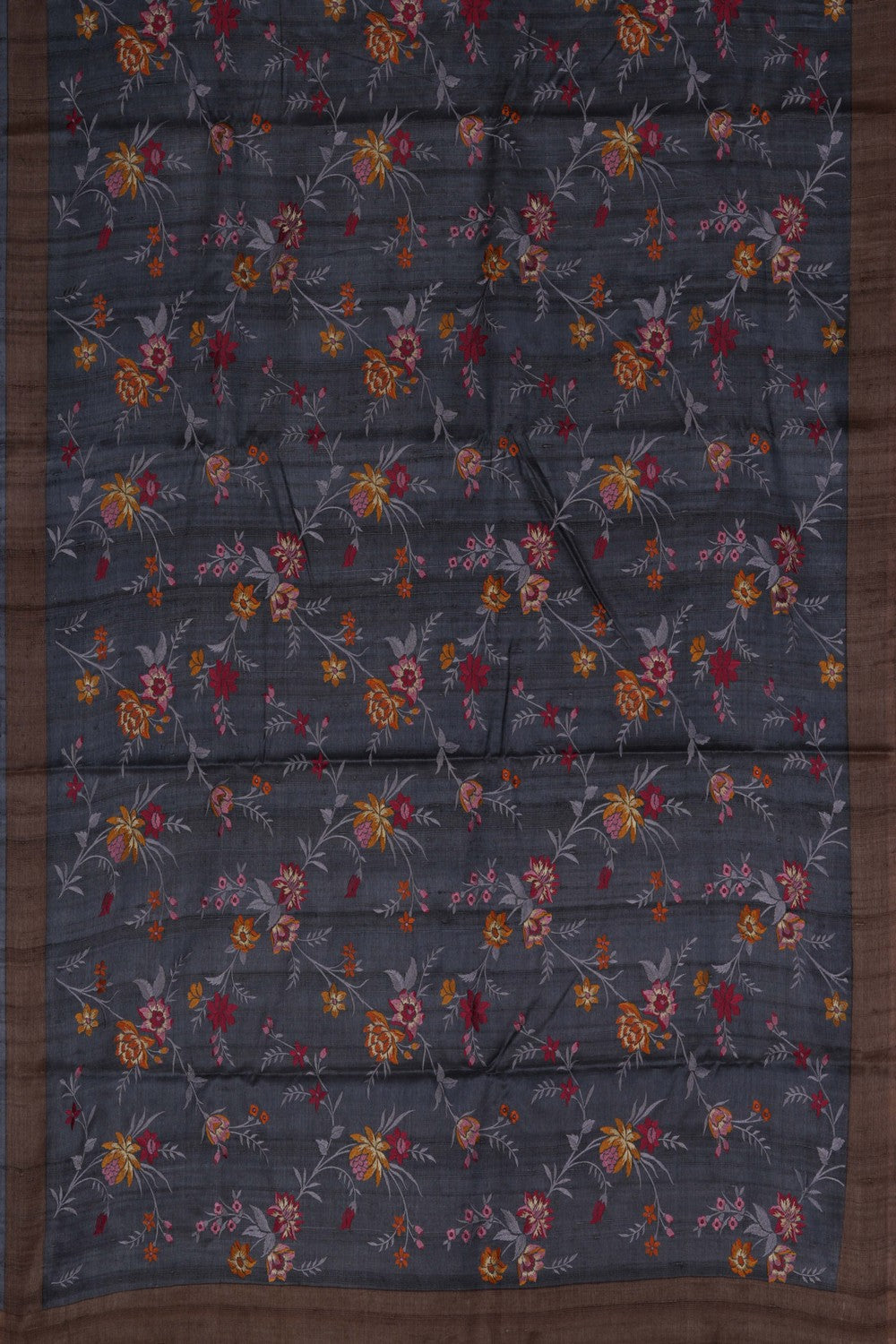 A Tussar Embroidery Saree