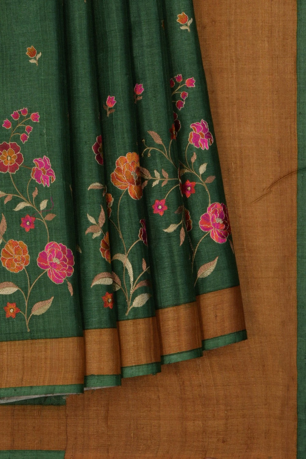 A Tussar Embroidery Saree