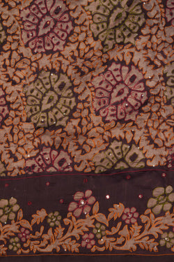 Image of A Dupion Silk Embroidery Saree