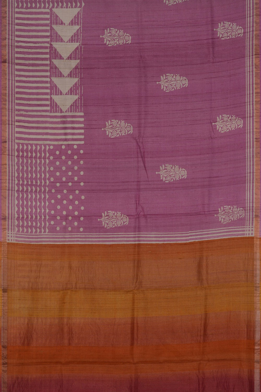 Tussar Silk Pink Saree