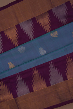 Image of Uppada Silk Smoky Blue Saree