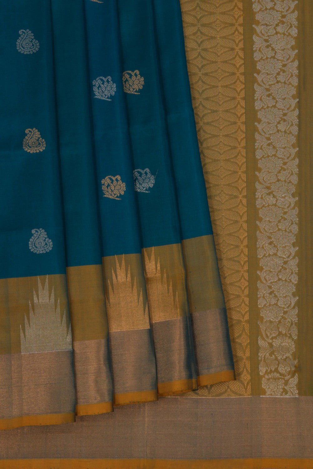 Image of Uppada Silk Teal Blue Saree