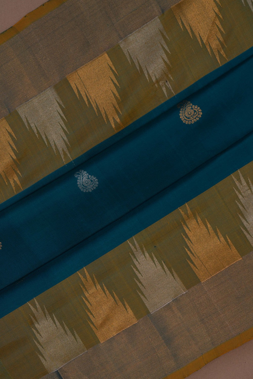 Image of Uppada Silk Teal Blue Saree