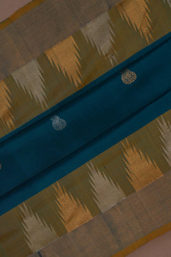Image of Uppada Silk Teal Blue Saree