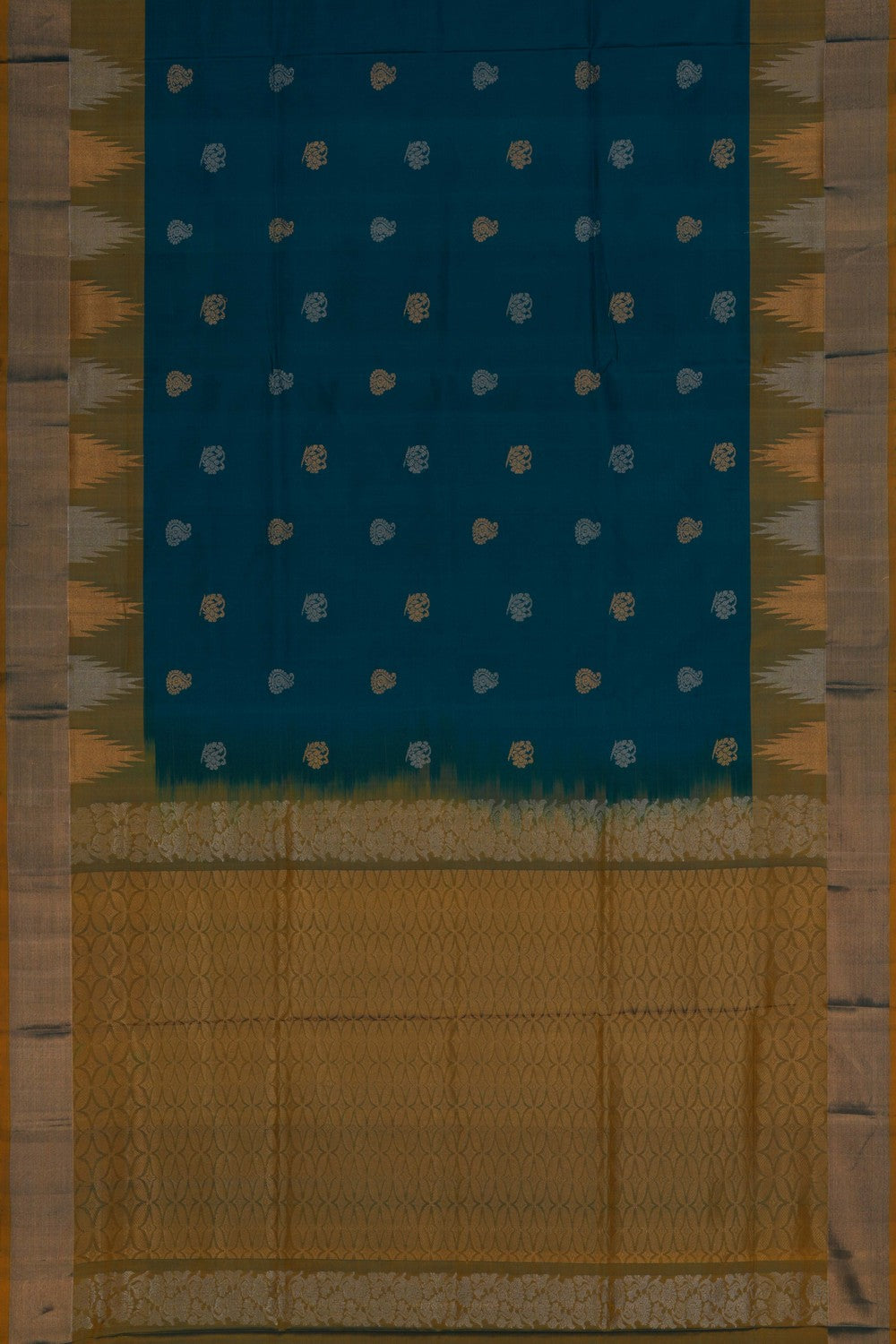 Image of Uppada Silk Teal Blue Saree