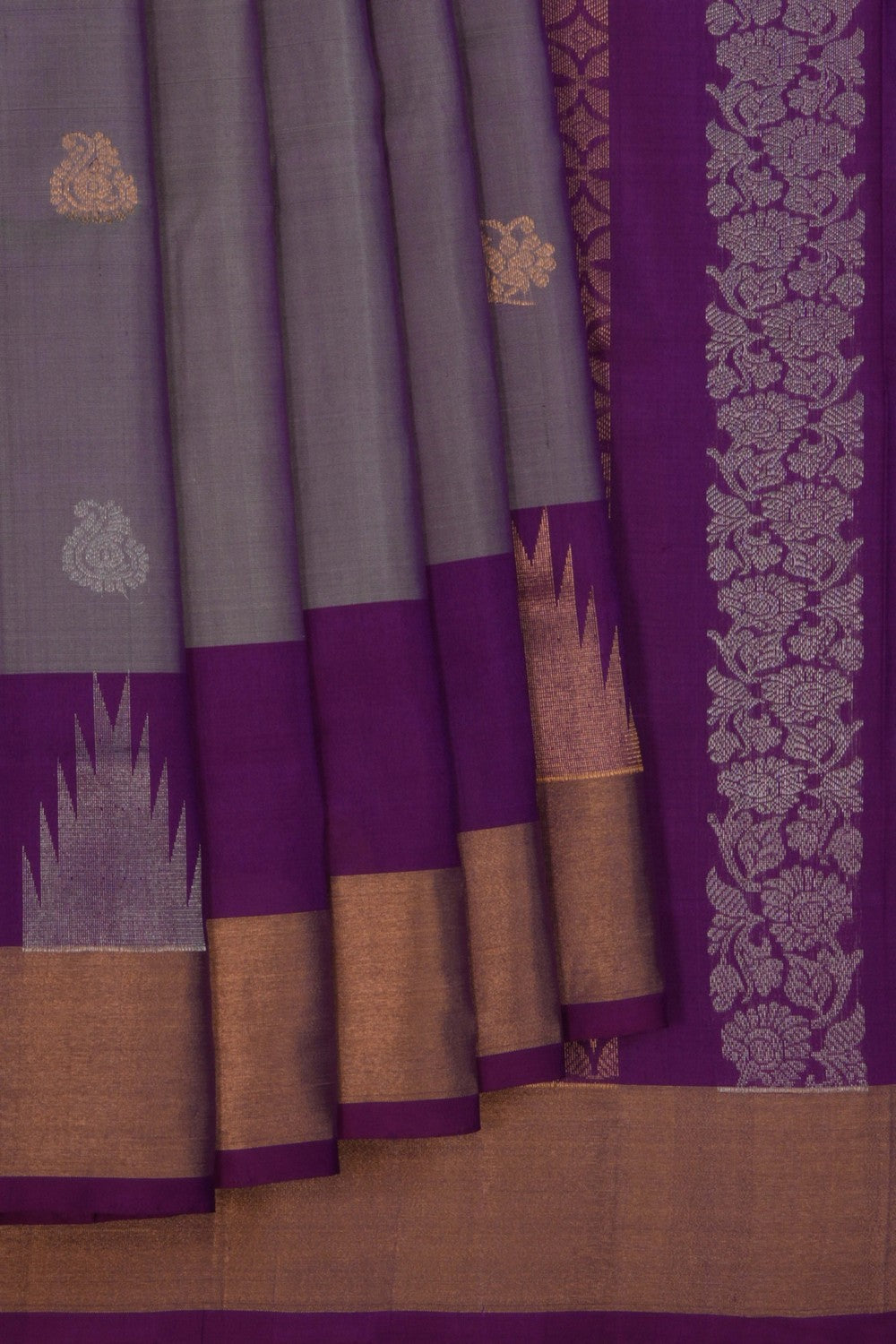 Image of Uppada Silk Grey Saree