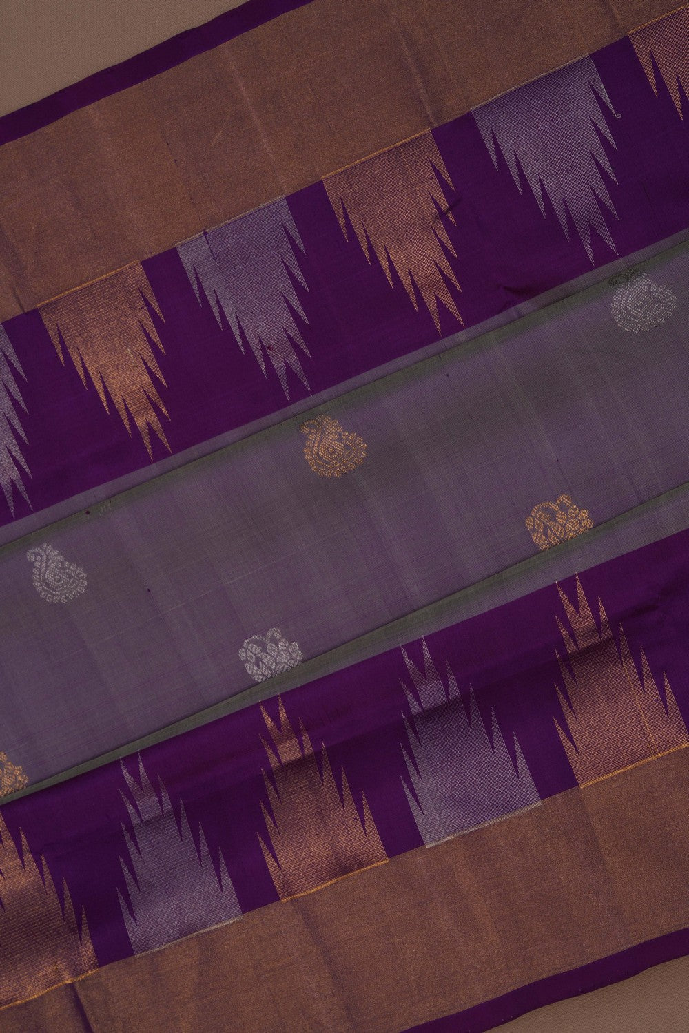 Image of Uppada Silk Grey Saree