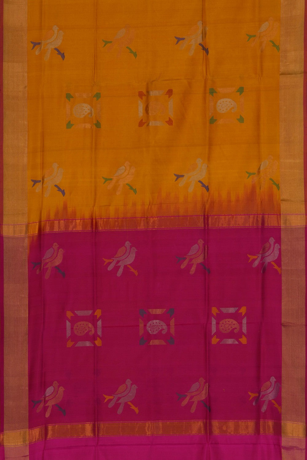 Image of Uppada Silk Yellow Saree