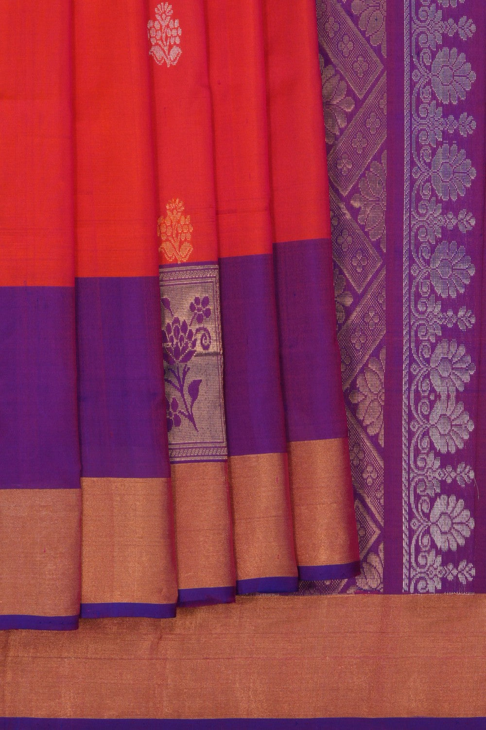 Image of Uppada Silk Orange Saree