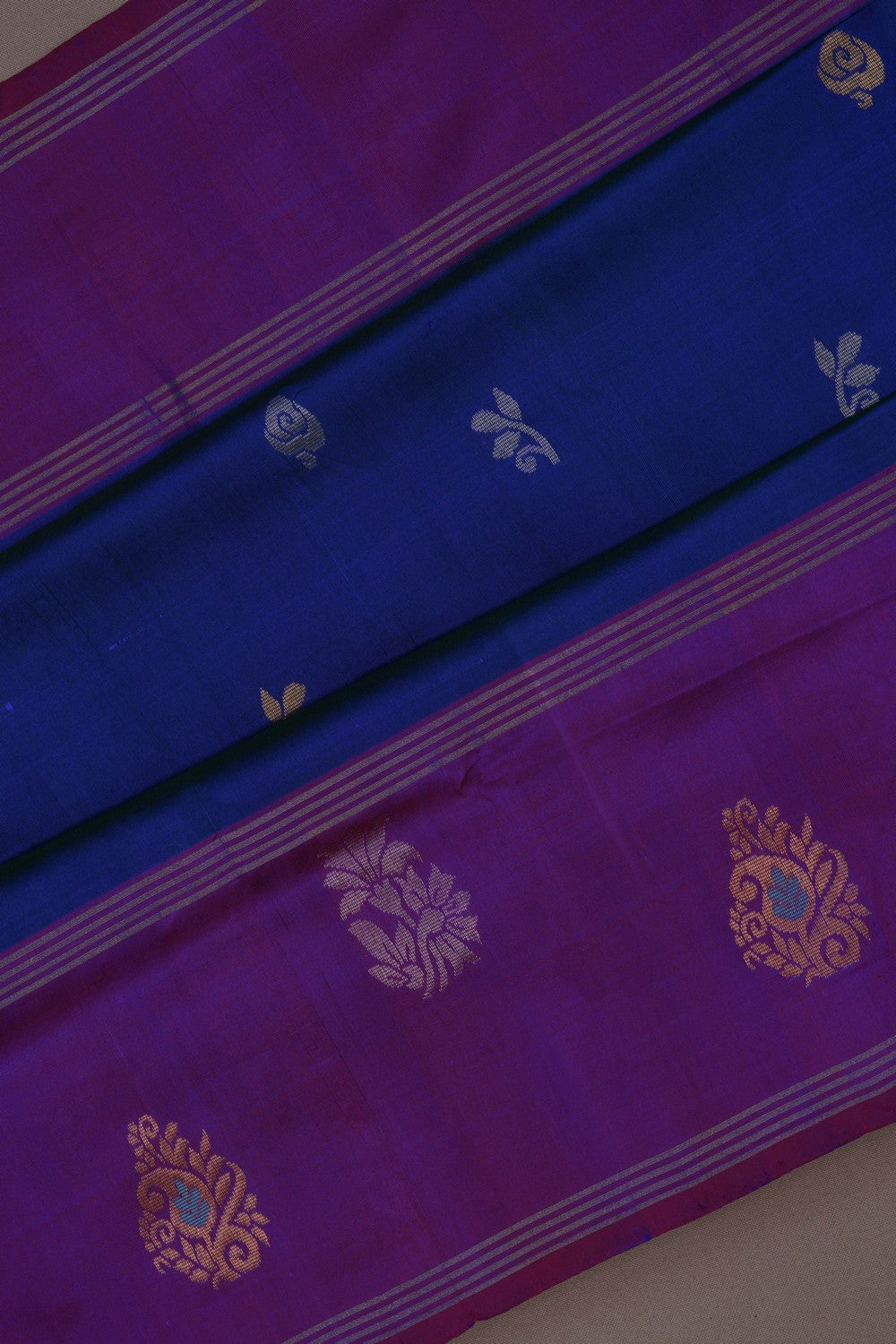 Image of Uppada Silk Blue Saree