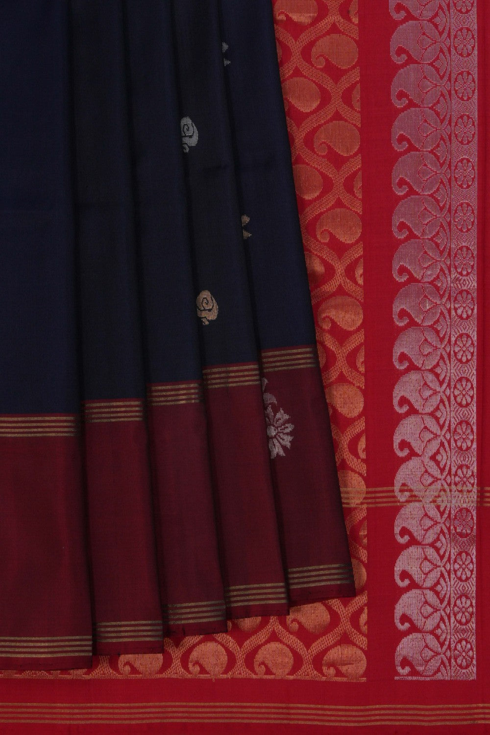 Uppada Silk Navy Blue Saree