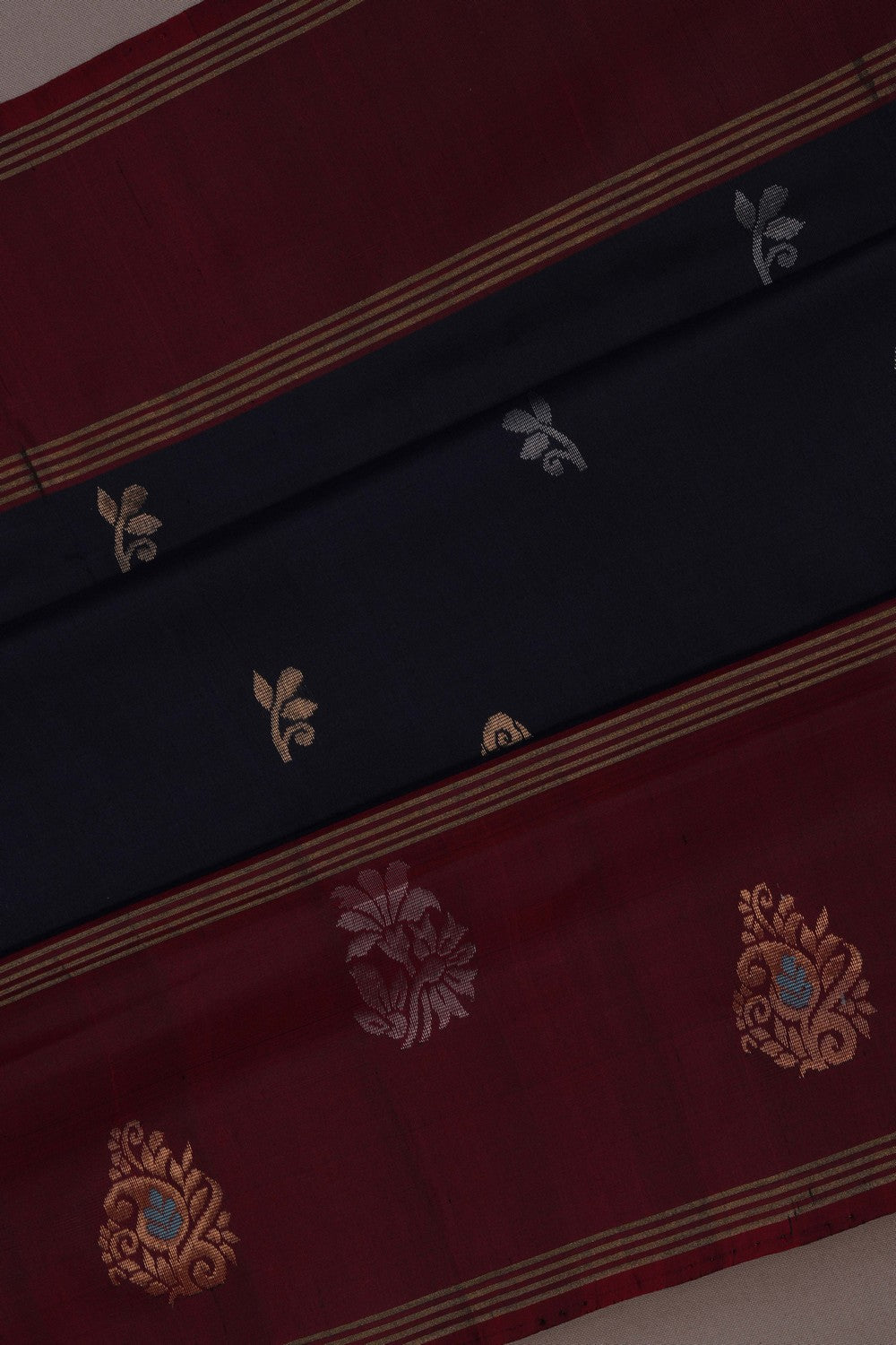 Uppada Silk Navy Blue Saree