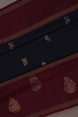 Image of Uppada Silk Navy Blue Saree