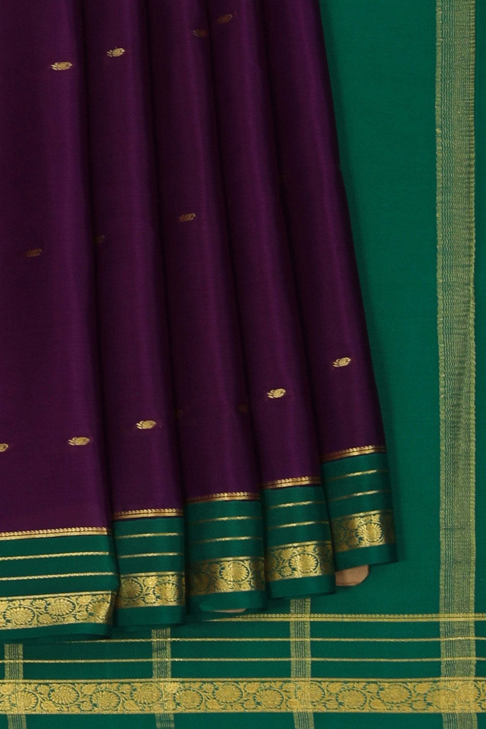Image of Mysore Binny Crepe Silk Violet Saree