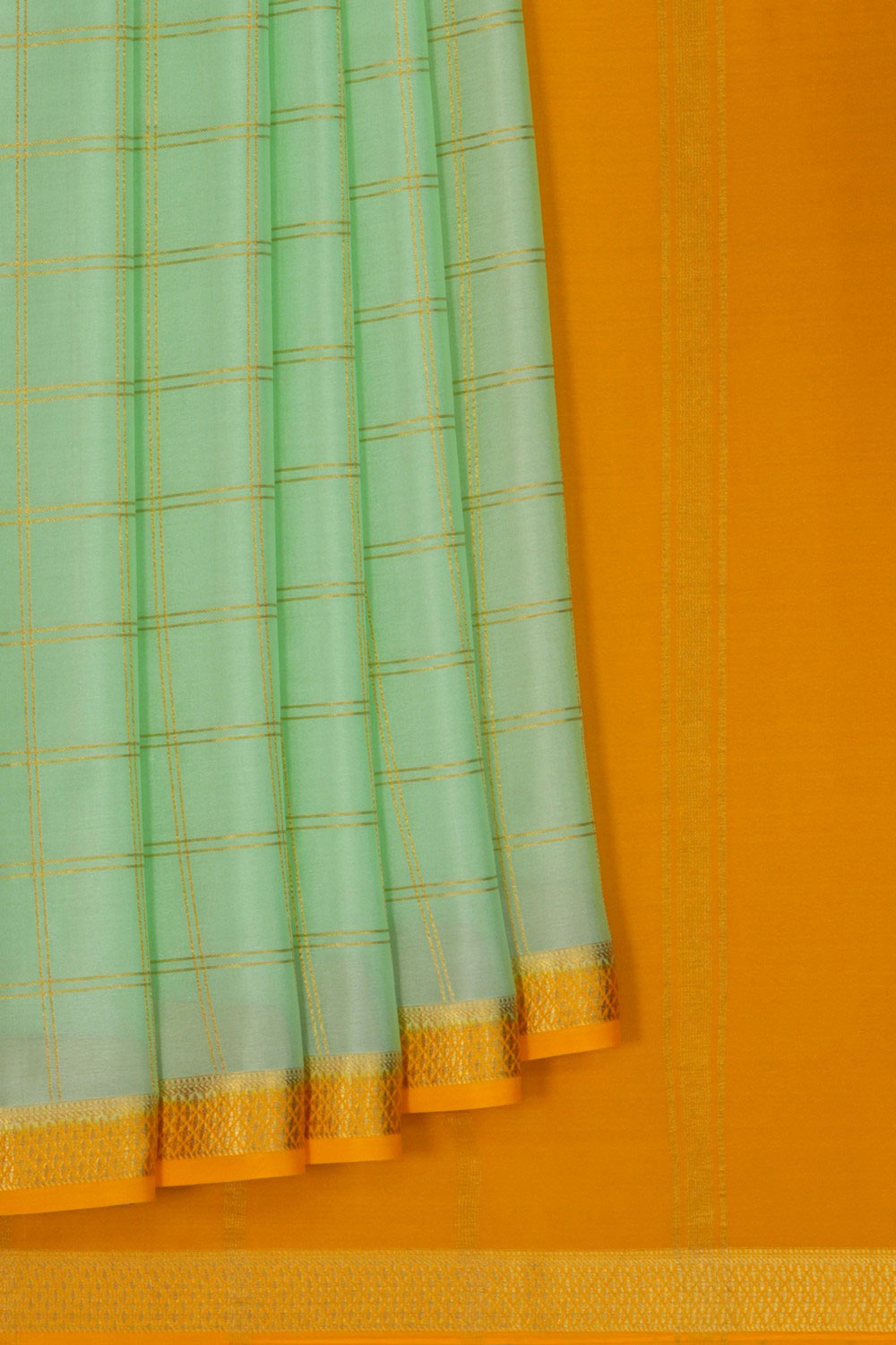 Mysore Binny Crepe Silk Sea Green Saree