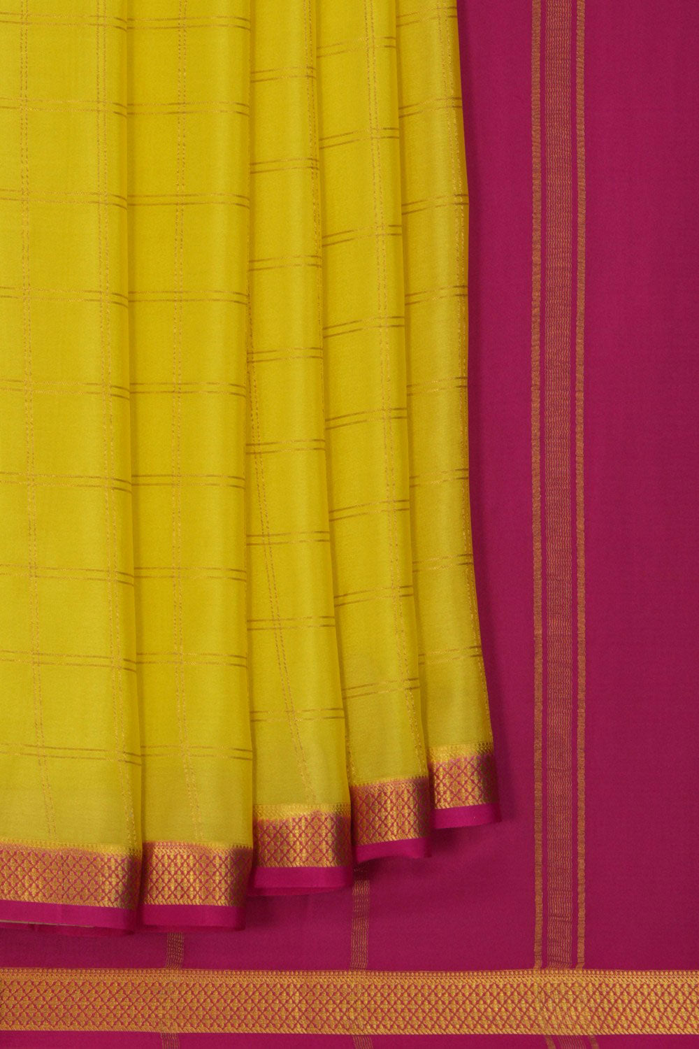 Mysore Binny Crepe Silk Spring Yellow Saree