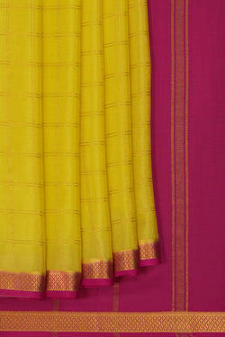 Image of Mysore Binny Crepe Silk Spring Yellow Saree