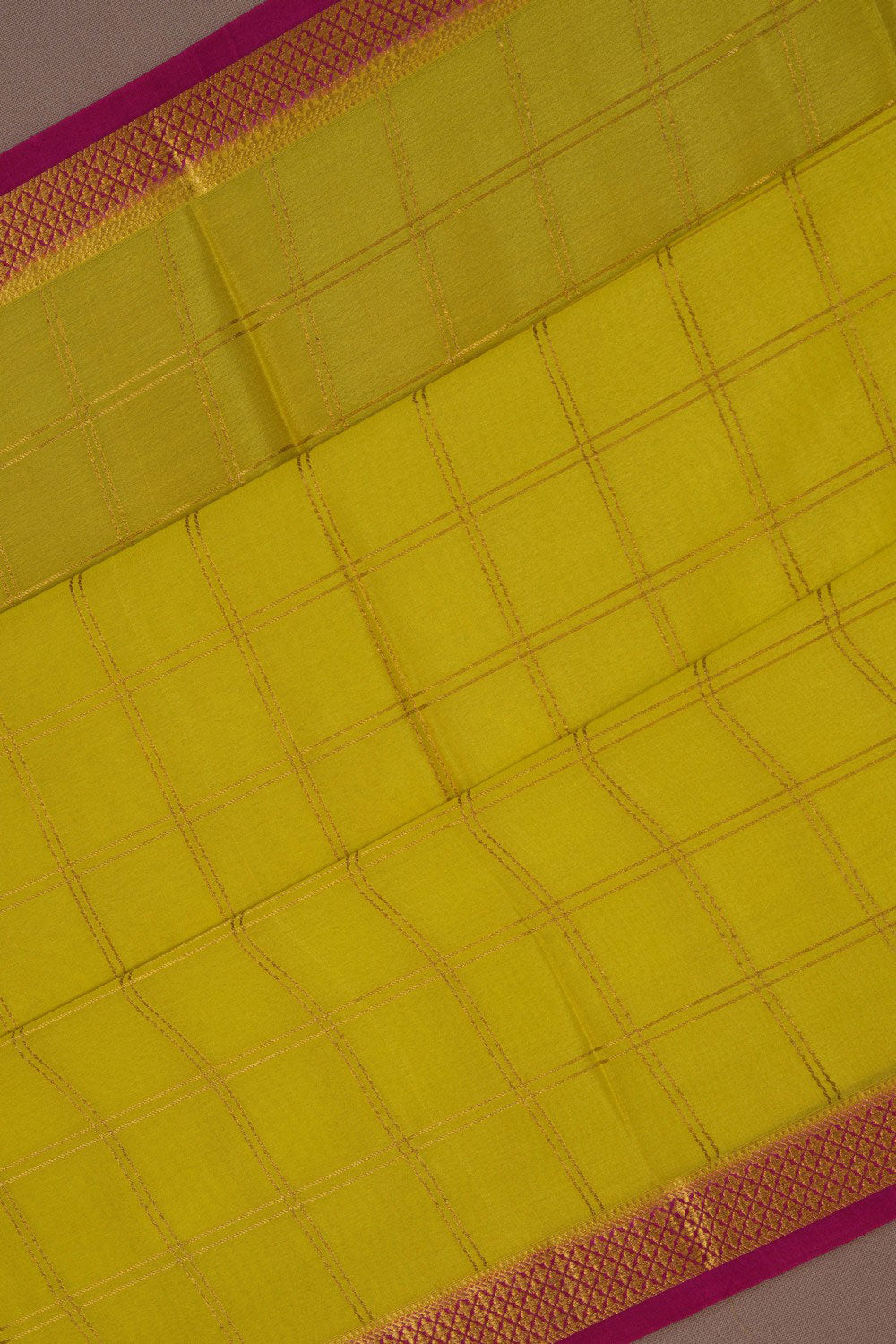 Mysore Binny Crepe Silk Spring Yellow Saree