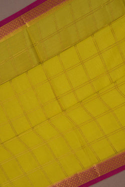 Image of Mysore Binny Crepe Silk Spring Yellow Saree