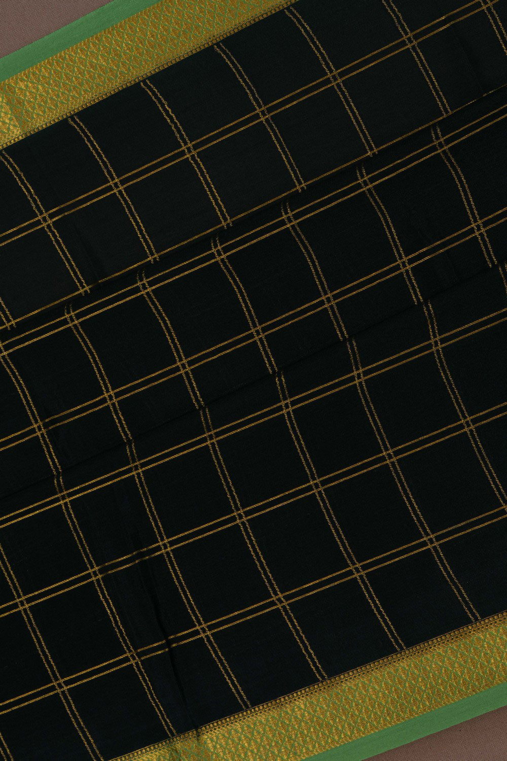 Image of Mysore Binny Crepe Silk Bottle Green Saree