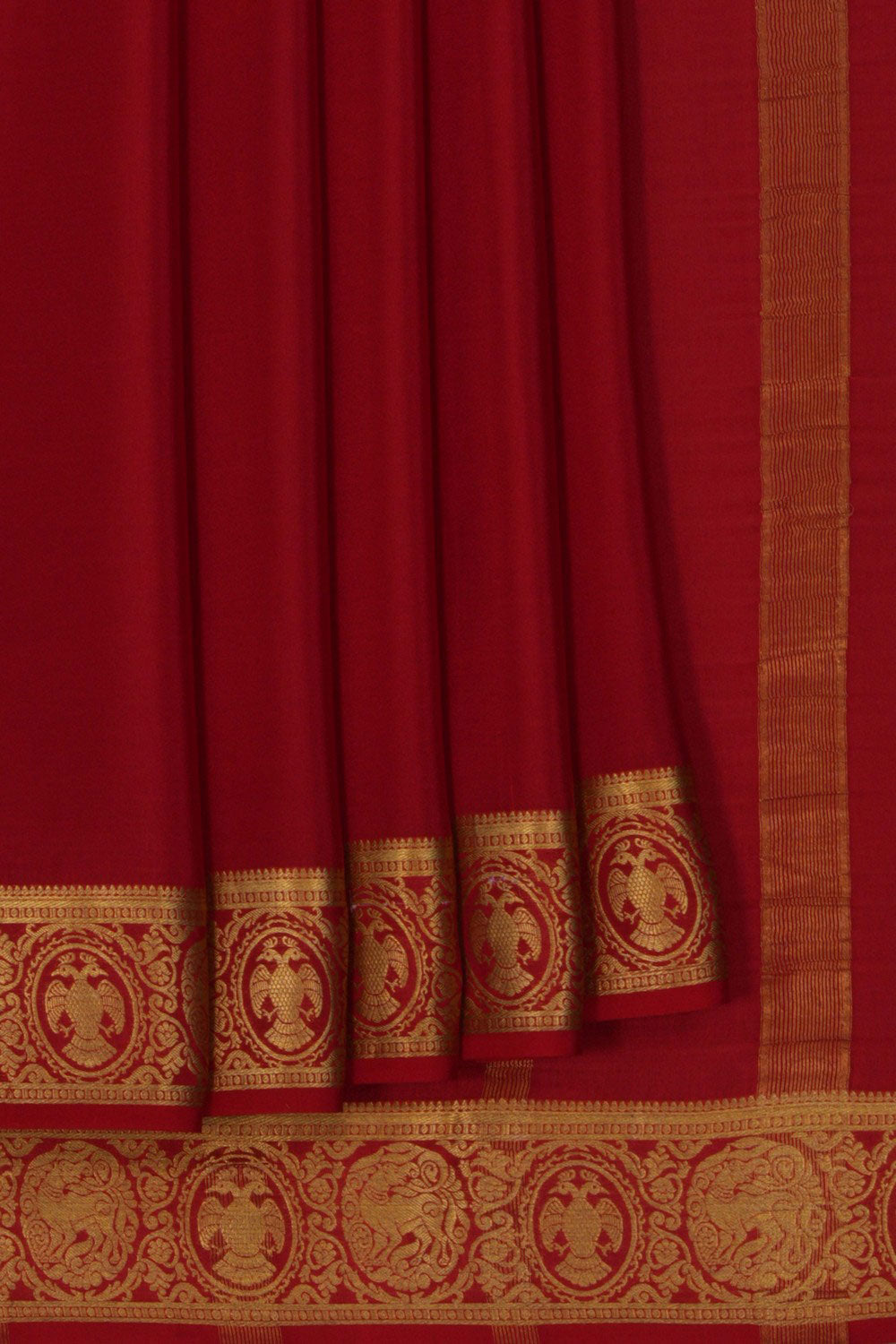 Mysore Binny Crepe Silk Red Saree