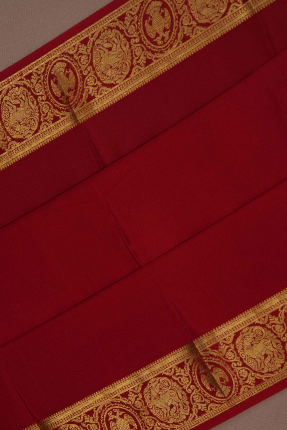 Mysore Binny Crepe Silk Red Saree